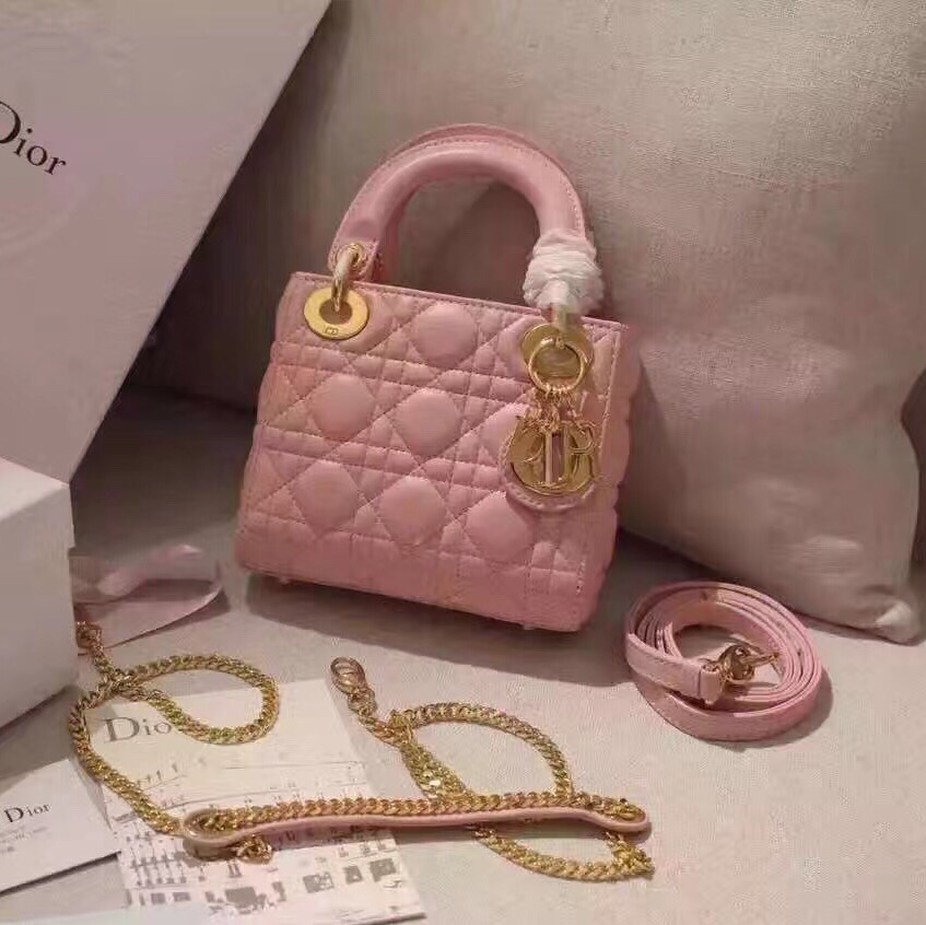 디올 레이디백 미니 금장