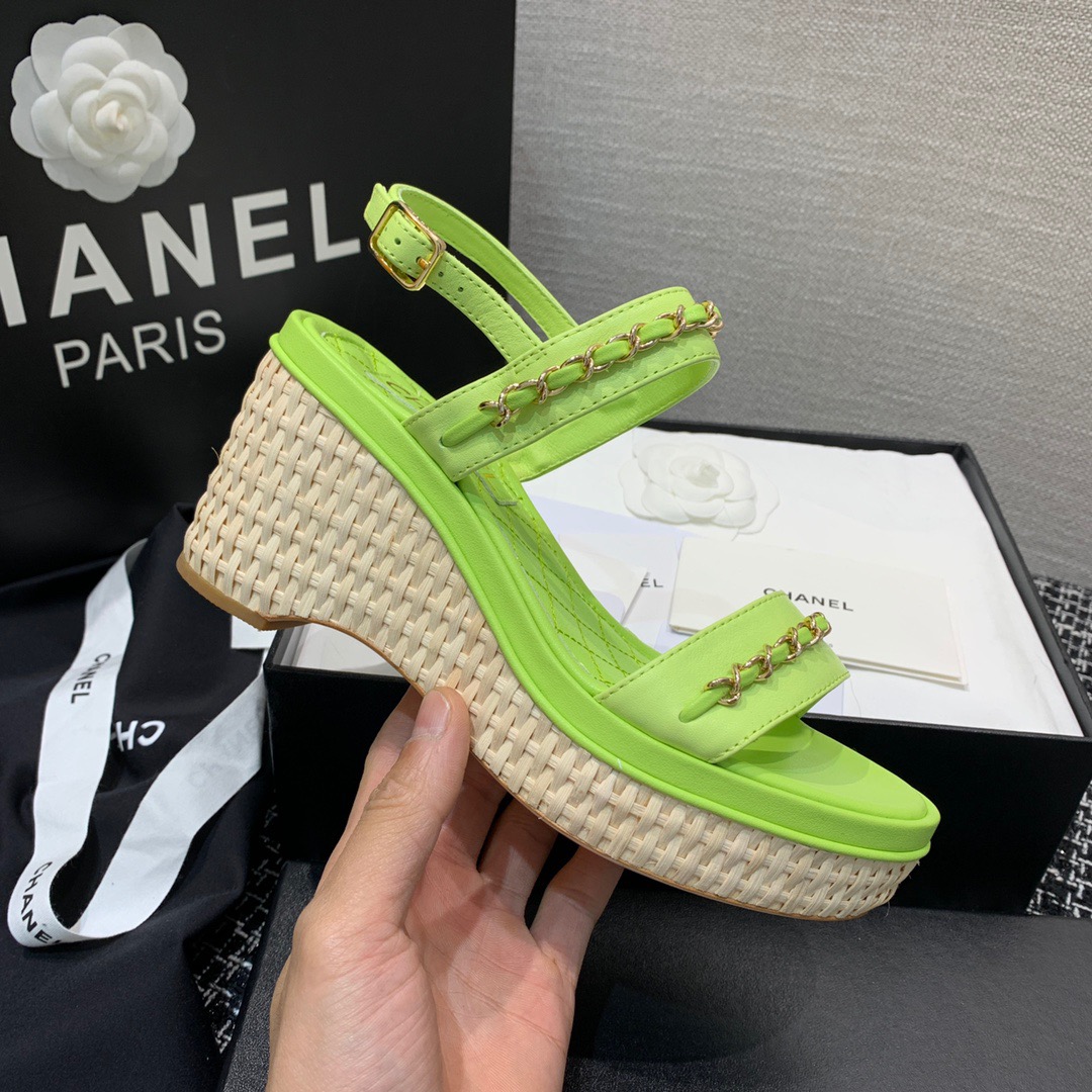 샤넬 웨지 트위드 9cm