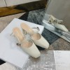 디올 로즈 뮬 힐 9cm