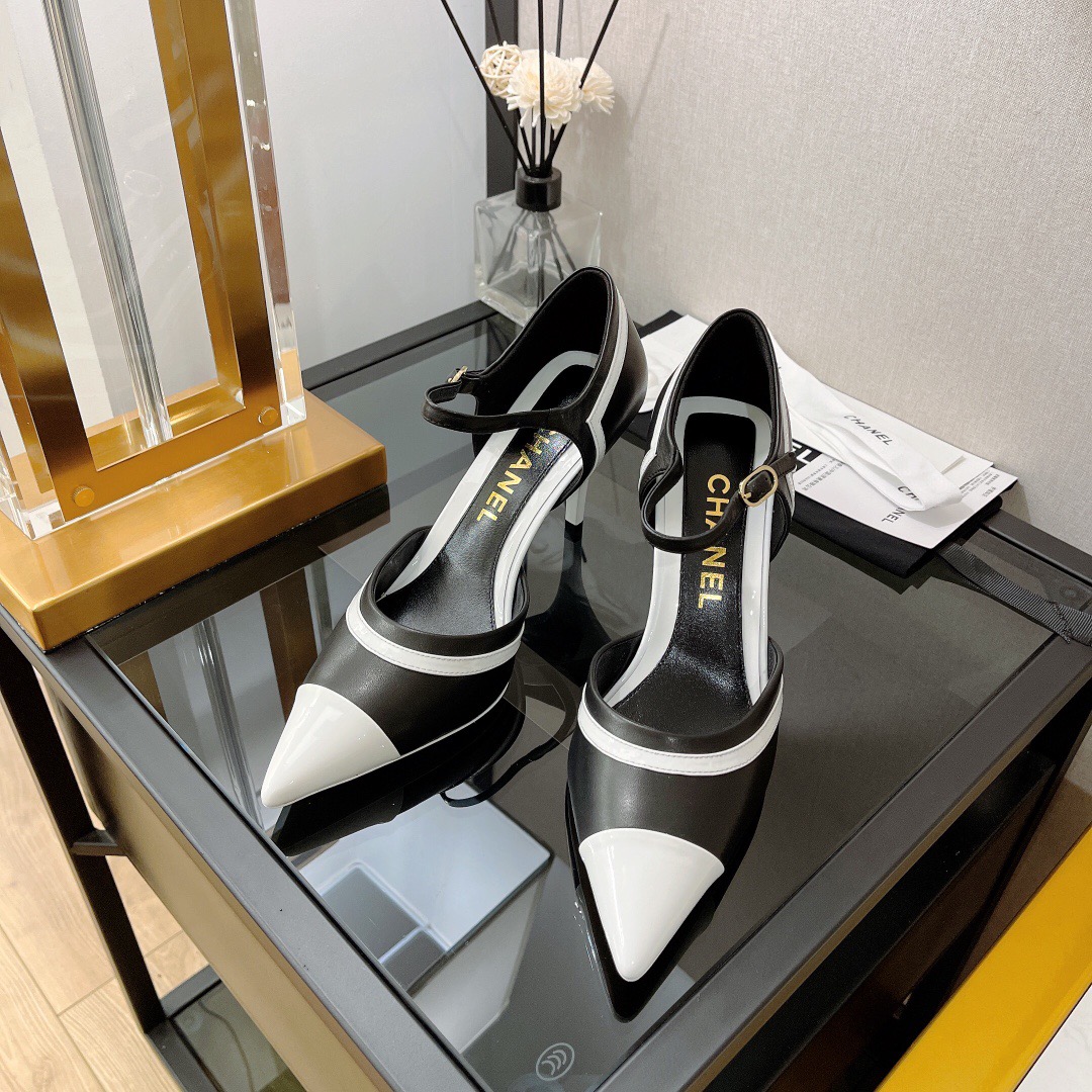 샤넬 스틸레토 오픈 펌프스 8.5cm