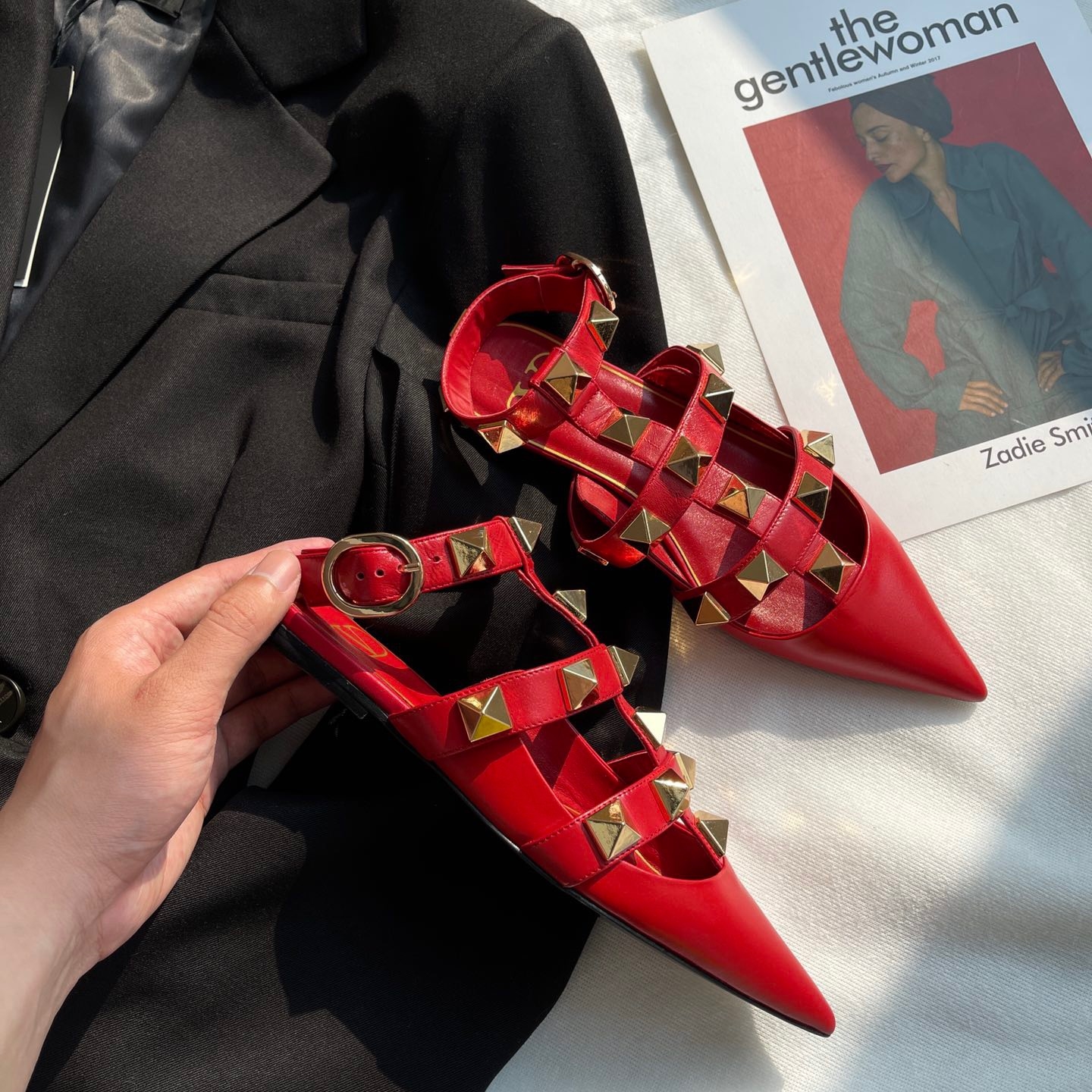 발렌티노 ROMAN STUD 발레리나
