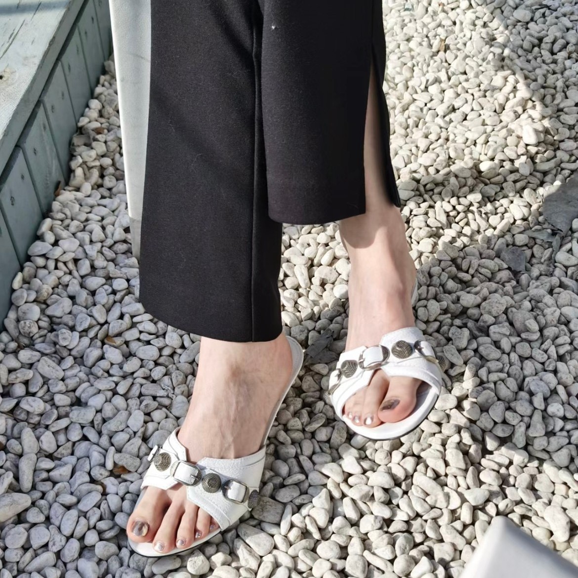 발렌시아가 CAGOLE 메탈릭 샌들 7cm