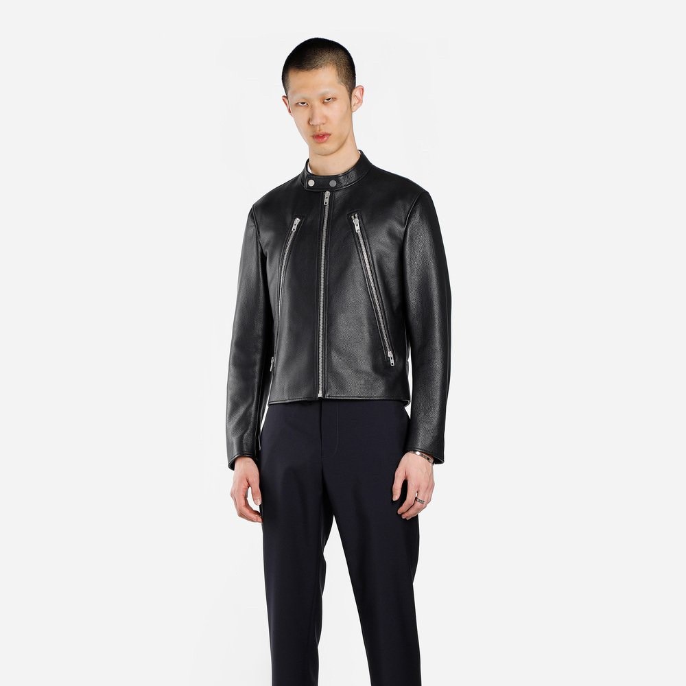 메종마르지엘라 Leather biker jacket