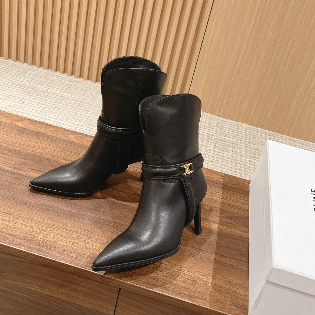 셀린느 베르누이 트리옹프 하네스 로우 부츠 8cm