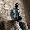 발렌시아가 GRAFFITI 오버사이즈 재킷 라이트 블루