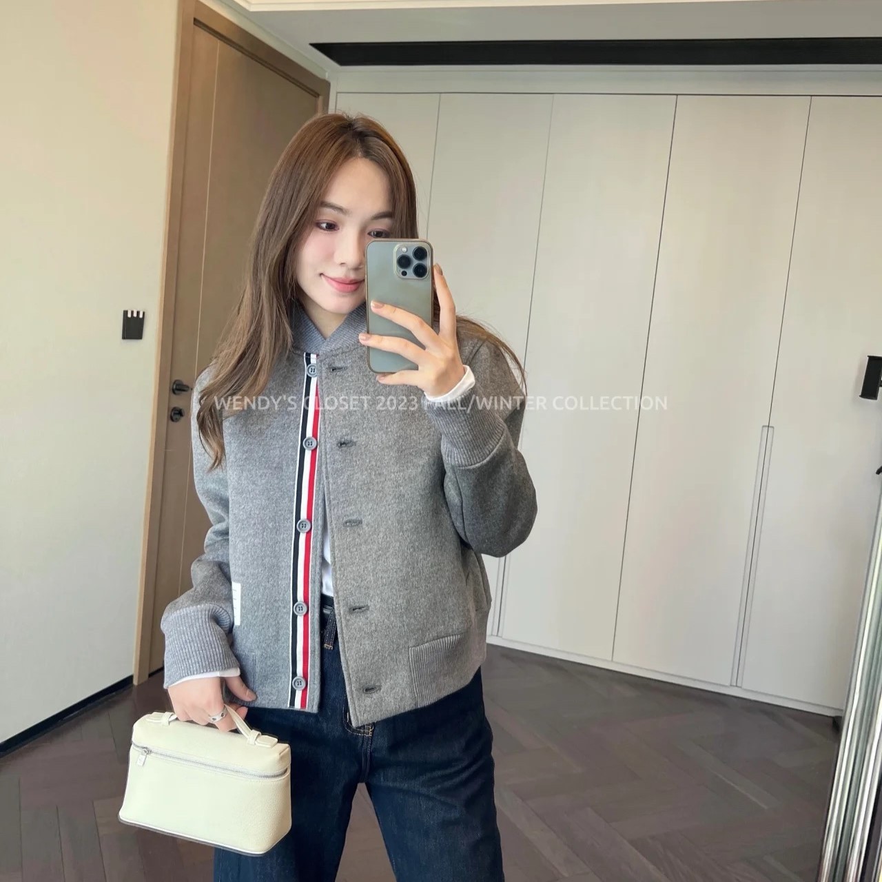 톰브라운 블루종 재킷