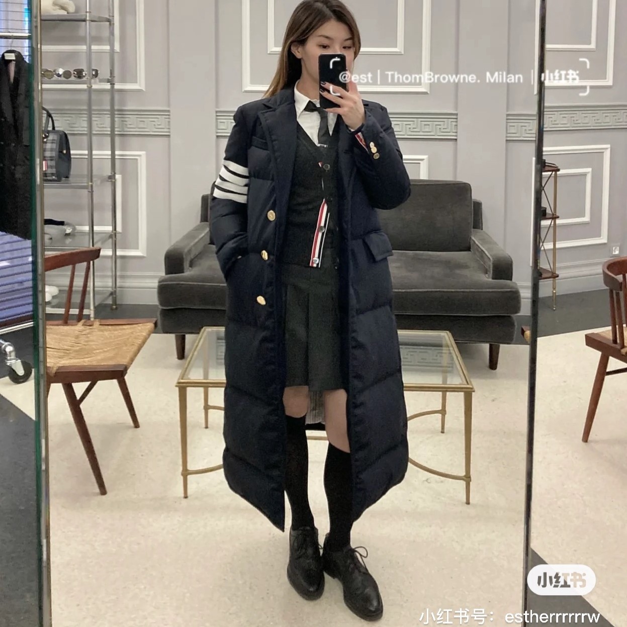 톰브라운 롱 패딩