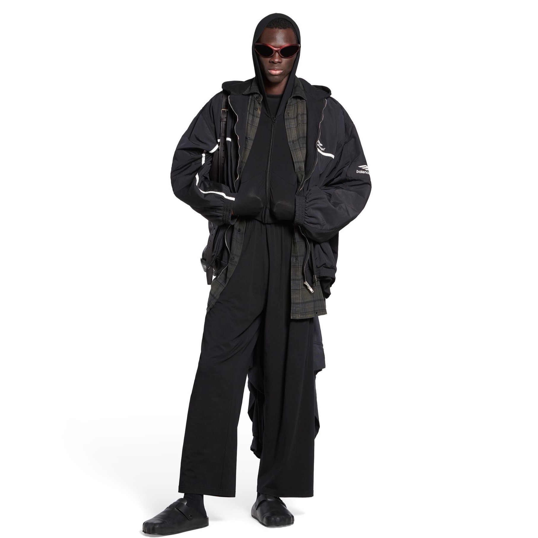 발렌시아가 3B SPORTS ICON LAYERED TRACKSUIT 재킷 블랙