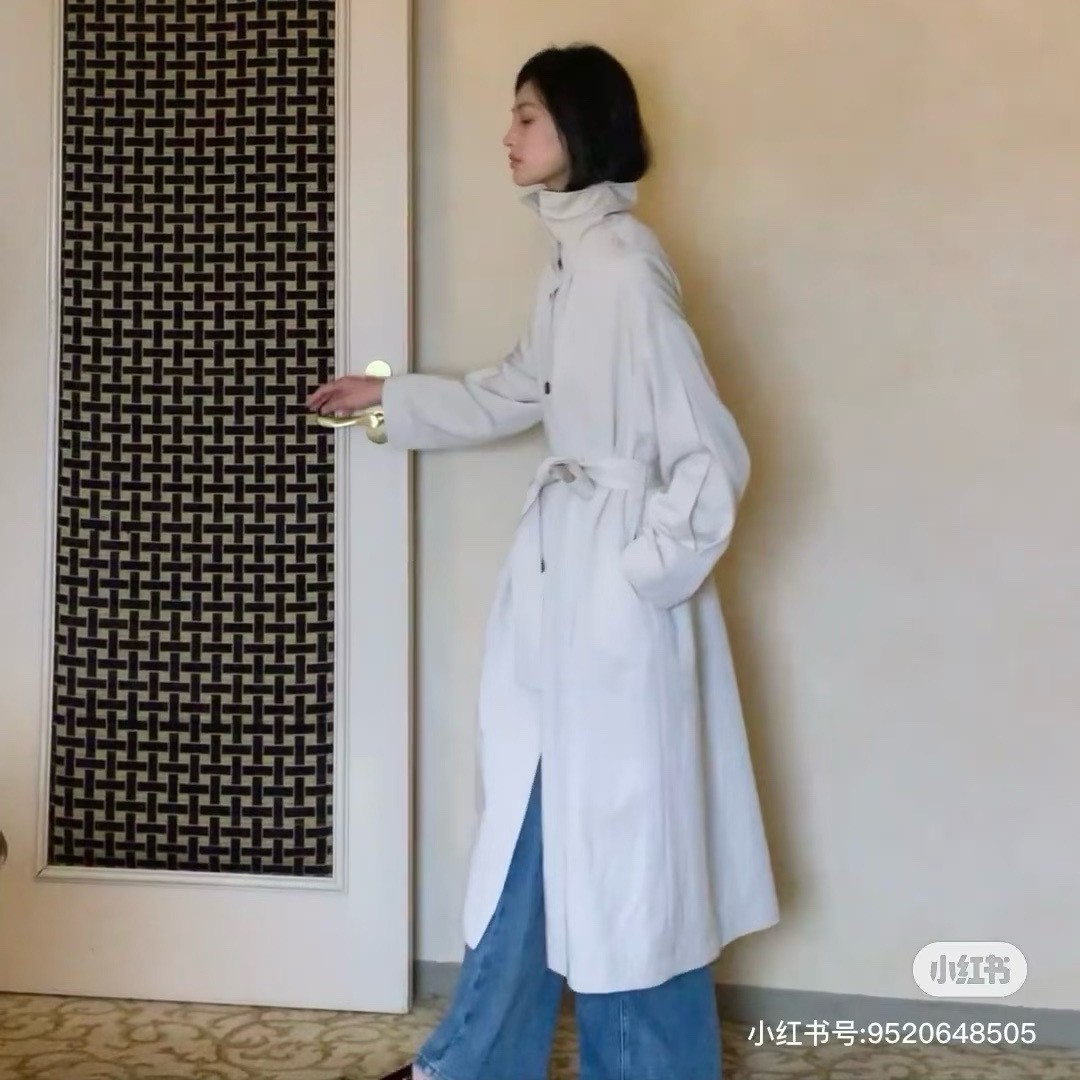 르메르 어시메트릭 코튼 트렌치 코트