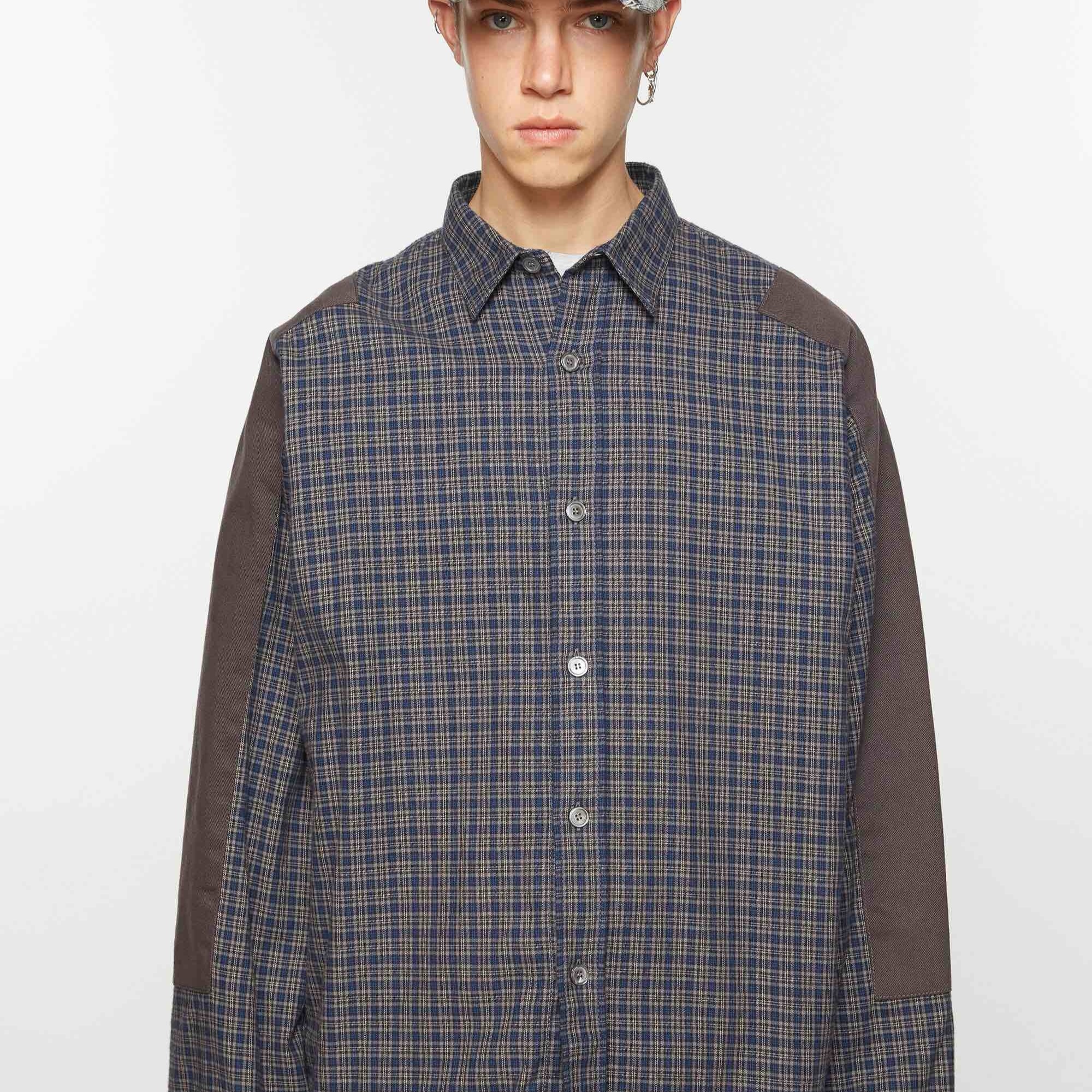 아크네 Check button-up shirt