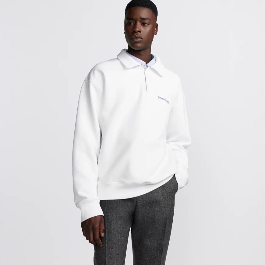 Christian Dior Tag 지퍼 칼라 스웨트셔츠