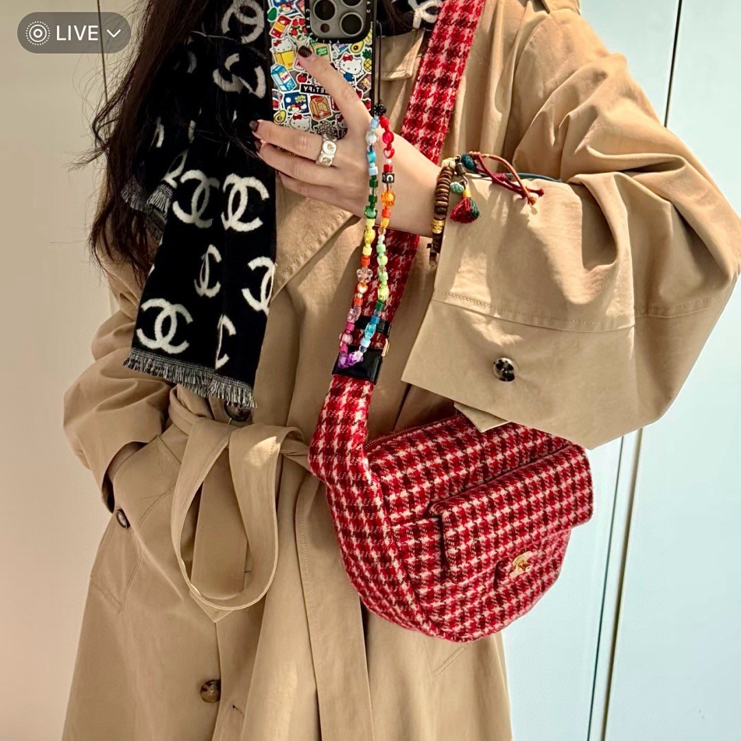 샤넬 라지 호보 백 울 트위드