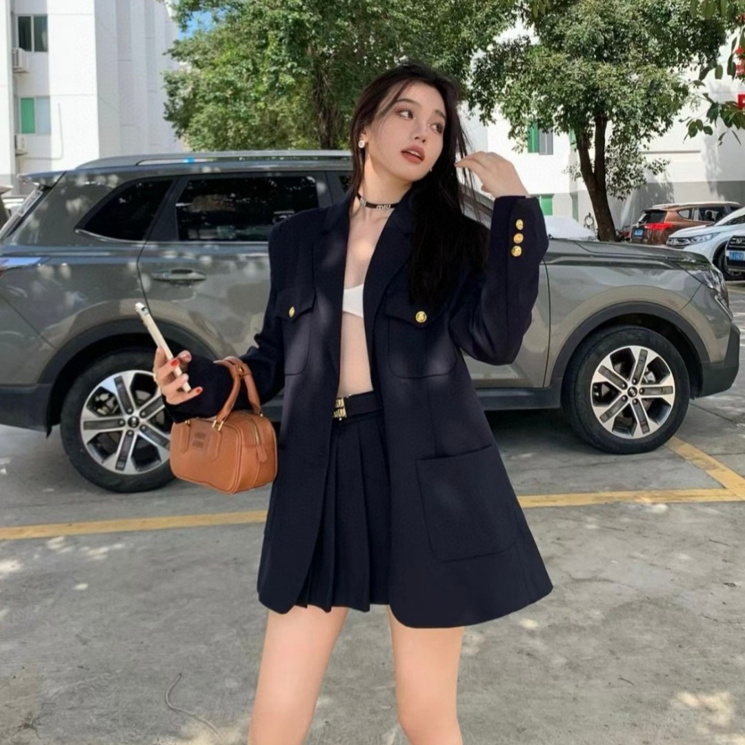 미우미우 싱글 브레스티드 바타비아 재킷