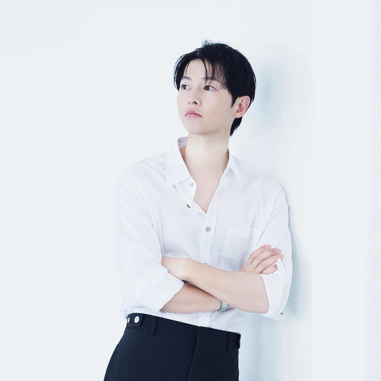 루이비통 엠브로이더드 롱 슬리브드 코튼 셔츠