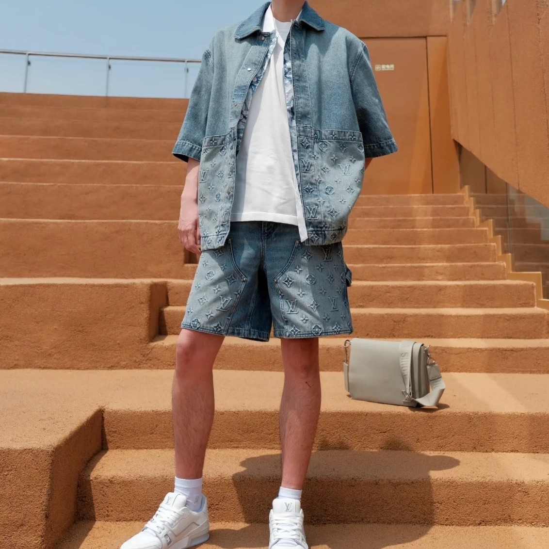 루이비통 데님 워크웨어 쇼츠