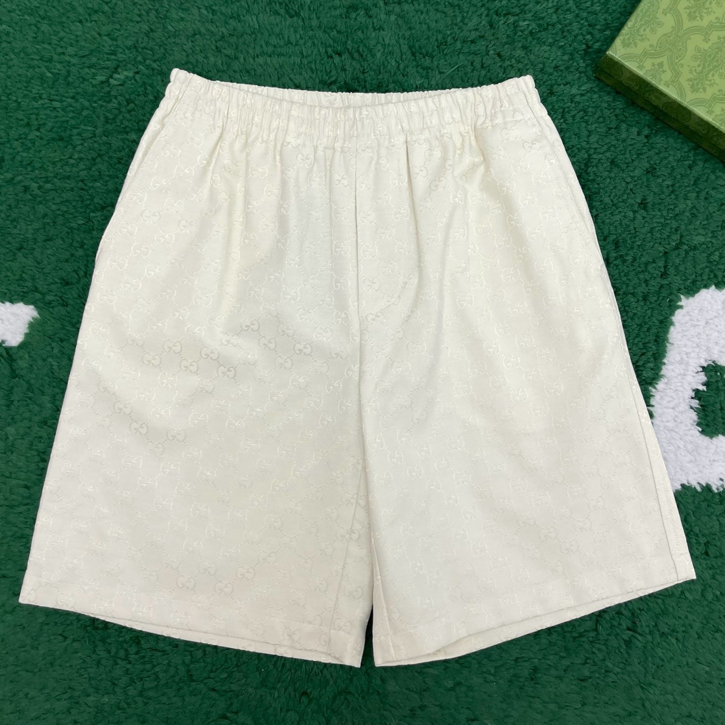 구찌 Linen blend GG canvas shorts
