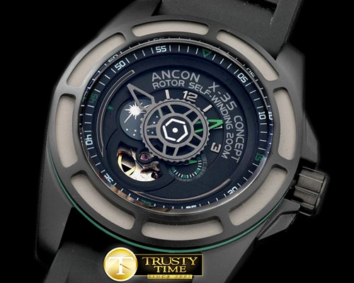 ancon X35 Concept II PVD/RU Black/Green Jap Miyota -ANC003A