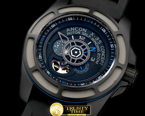 ancon X35 Concept II PVD/RU Black/Blue Jap Miyota -ANC003B