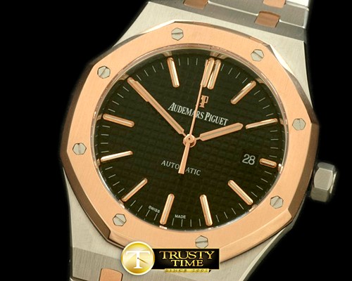 오데마피게 Royal Oak 15400 SS/RG Black Swiss 2824 -AP0189F