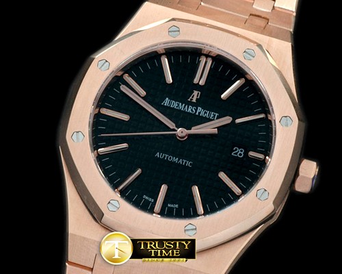 오데마피게 Royal Oak 15400 RG/RG Black Swiss 2824 -AP0192B