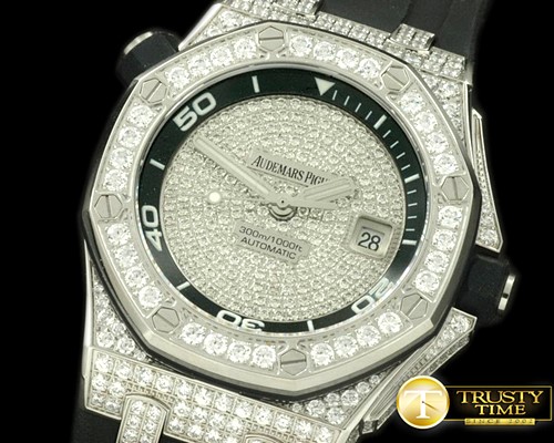 오데마피게 Royal Oak Diver Bling SS/Diam/RU Black A2824 -AP0207B