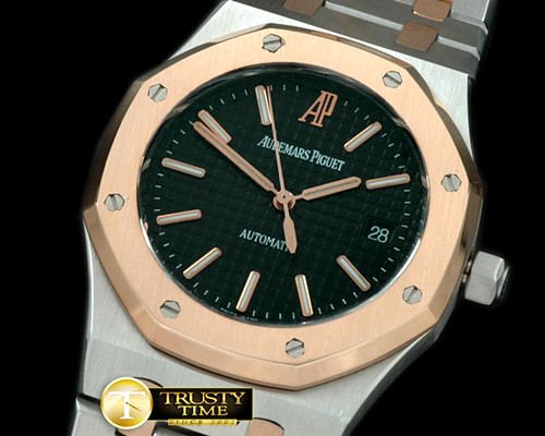 오데마피게 Royal Oak Jumbo Auto SS/RG TT Black Swiss Eta 28242 -AP0215B