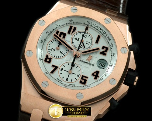 오데마피게 2014 Royal Oak Chrono 26470 RG/LE White A7750 Sec@12 -AP0221