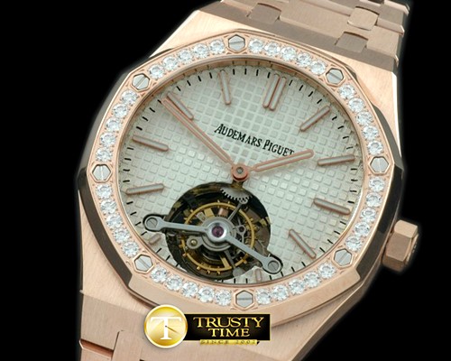 오데마피게 Royal Oak Tourbillon RG/RG Diam White Real Tourbillon -AP0226A