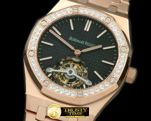 오데마피게 Royal Oak Tourbillon RG/RG Diam Black Real Tourbillon -AP0226B