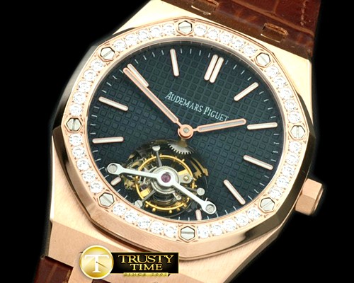 오데마피게 Royal Oak Tourbillon RG/LE/Diam Blue Real Tourbillon -AP0228D