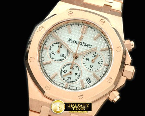 오데마피게 Royal Oak Chrono RG/RG White Jap OS20 Quartz -AP0249A
