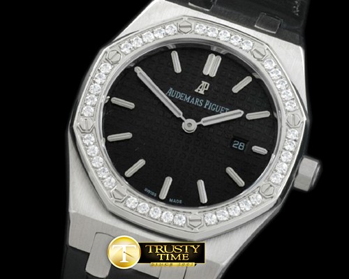오데마피게 Royal Oak Ladies SS/LE Black SQtz -AP0259B