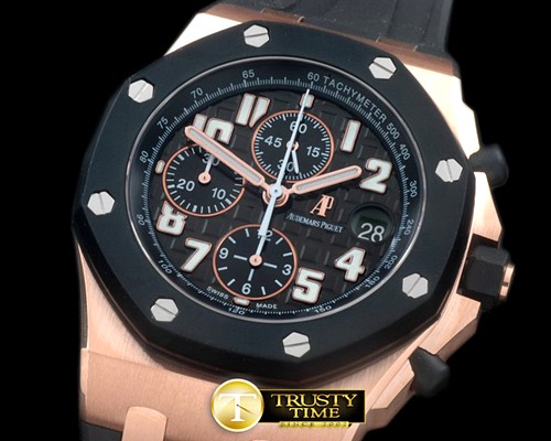오데마피게 Royal Oak Chrono RG/RU Black A7750 -AP0267