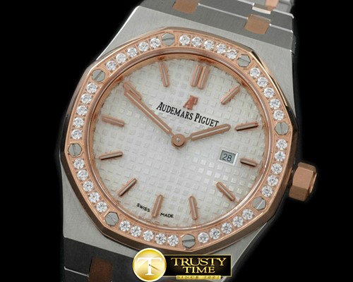 오데마피게 Royal Oak Ladies SS/RG White SQtz -AP0305A