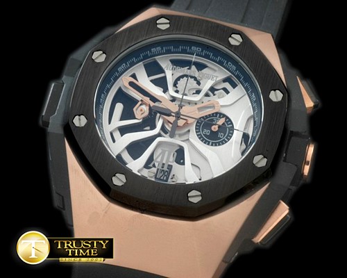 오데마피게 Royal Oak Concept Laptimer RG/RU White Jap OS20 -AP0320B