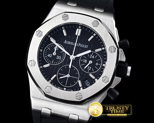 오데마피게 Royal Oak Ladies Chronograph SS/RU Black VK Qtz -AP0351A