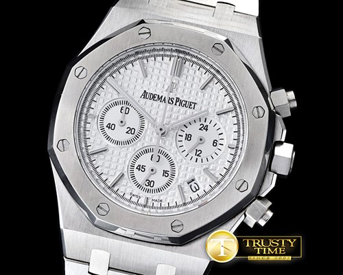 오데마피게 Royal Oak Chronograph Ref. 26320 SS/SS White VK Qtz -AP0357A