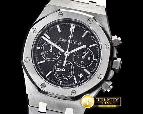 오데마피게 Royal Oak Chronograph Ref. 26320 SS/SS Black VK Qtz -AP0357B