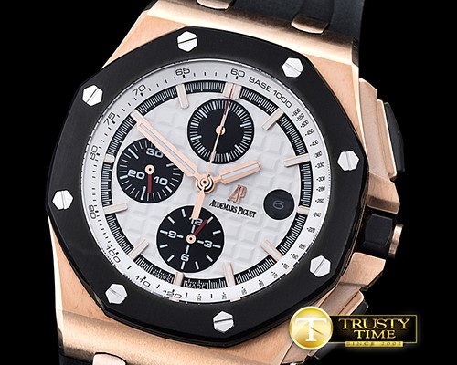 오데마피게 AP Royal Oak Chrono RG/RU White JHF A3126 Secs@9 -AP0375A