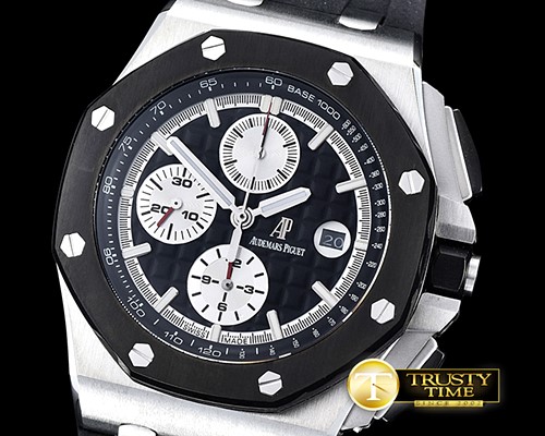 오데마피게 AP Royal Oak Chrono SS/RU Black JHF A3126 Secs@9 -AP0375B