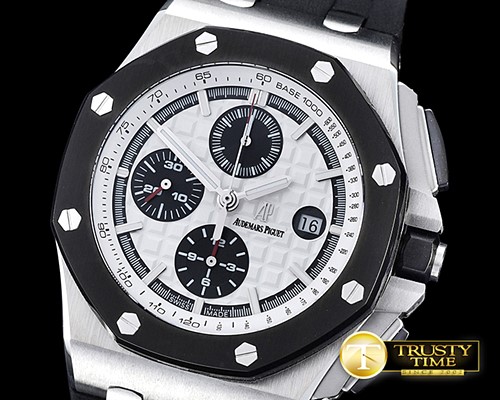 오데마피게 AP Royal Oak Chrono SS/RU White JHF A3126 Secs@9 -AP0375C