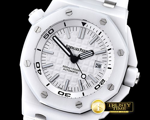 오데마피게 Royal Oak Diver CER/RU White/White JHF A2813 Mod3120 -AP0378G