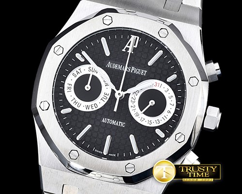 오데마피게 Royal Oak Calendar SS/SS Black VK Quartz -AP0380C