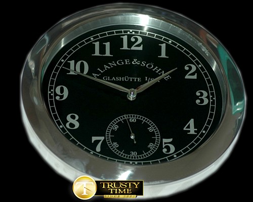  Dealer Clock Lange 1 Style SS/BlkNum Swiss Quartz -ASCLK003