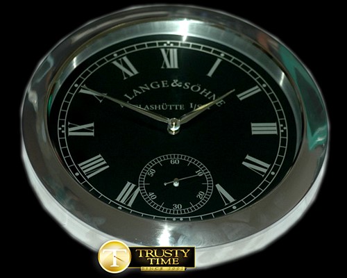  Dealer Clock Lange 1 Style SS/BlkRoman Swiss Quartz -ASCLK004