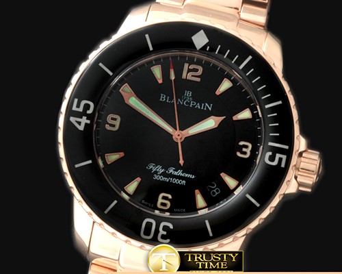 블랑팡 50 Fathoms RG/RG Black Asian 2824 -BLP023A