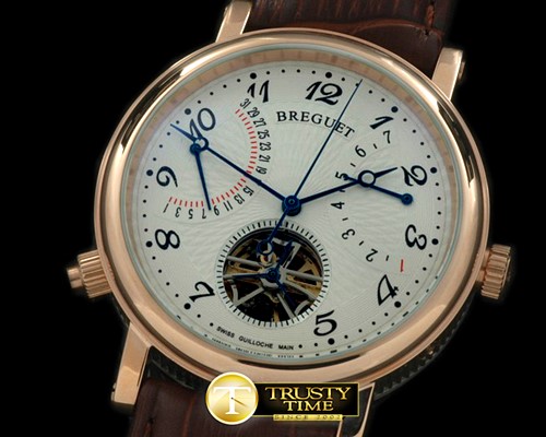 브레게 Retrogating Day/Date Tourbillon RG/LE White Asian 2813 -BRE046A
