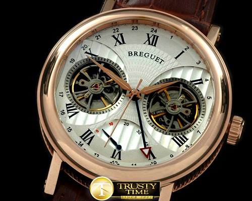 브레게 Power Reserve/GMT Duo Tourbillon RG/LE White Asian 281 -BRE048A