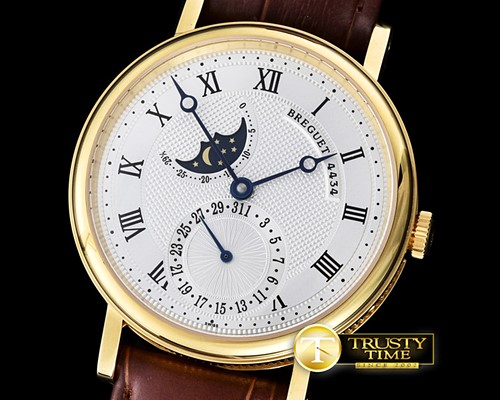 브레게 Classique SS Moonphase YG/LE White Miyota 9015 -BRE063A
