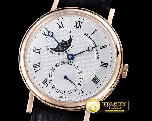 브레게 Classique SS Moonphase RG/LE White Miyota 9015 -BRE063B